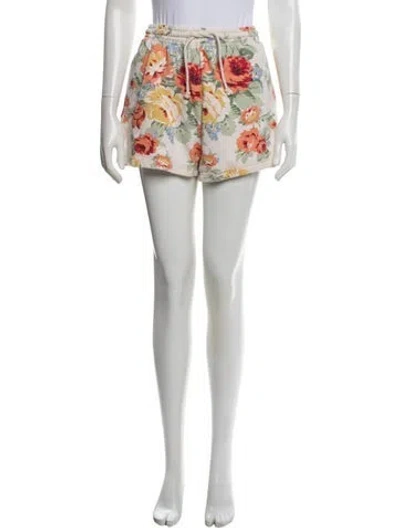 Pre-owned Loeffler Randall Printed Mini Shorts In White