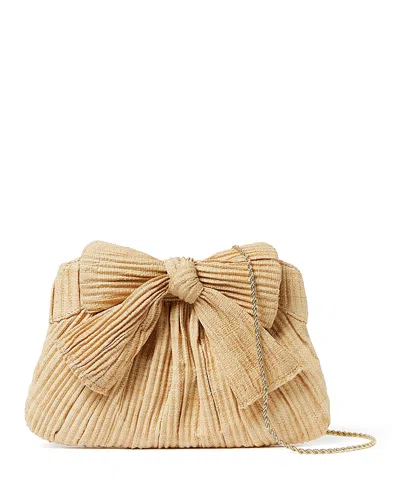 Loeffler Randall Raffia Bow Clutch In Natural