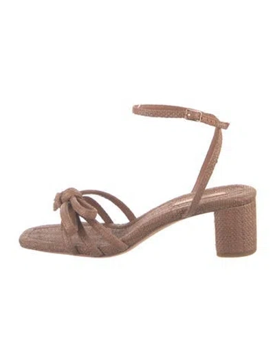 Pre-owned Loeffler Randall Raffia Braided Accents Espadrilles In Neutral
