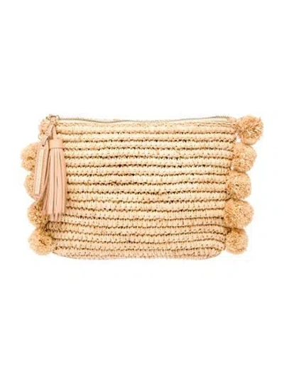 Pre-owned Loeffler Randall Raffia Clutch In Neutral
