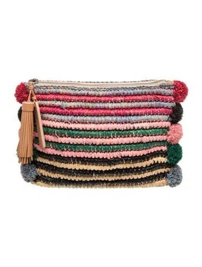 Pre-owned Loeffler Randall Raffia Clutch In Neutral