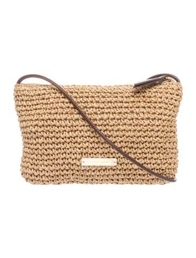Pre-owned Loeffler Randall Raffia Crossbody Bag In Neutrals