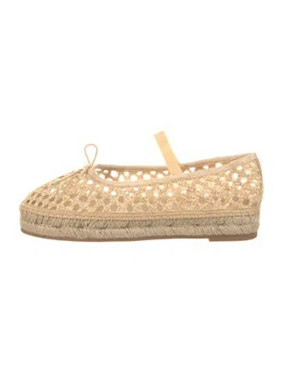Pre-owned Loeffler Randall Raffia Espadrilles In Neutral