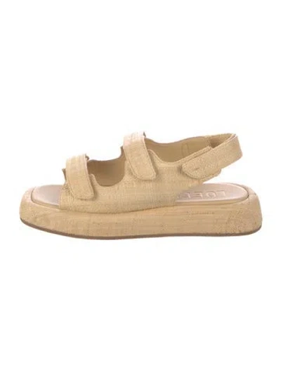Pre-owned Loeffler Randall Raffia Espadrilles W/ Tags In Neutral