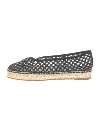 Pre-owned Loeffler Randall Raffia Lace Pattern Espadrilles In Blue