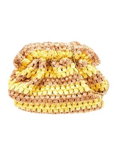 Pre-owned Loeffler Randall Raffia Minaudière In Neutral