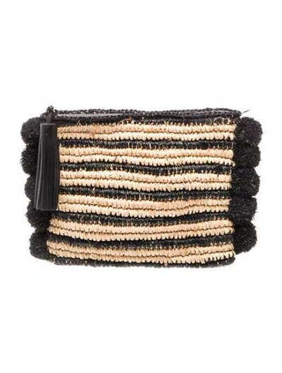 Pre-owned Loeffler Randall Raffia Pouch In Neutral