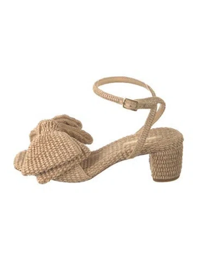 Pre-owned Loeffler Randall Raffia Sandals In Neutral