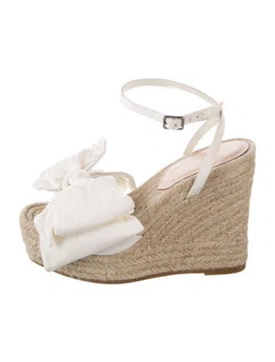 Pre-owned Loeffler Randall Raffia Striped Espadrilles In Multicolor