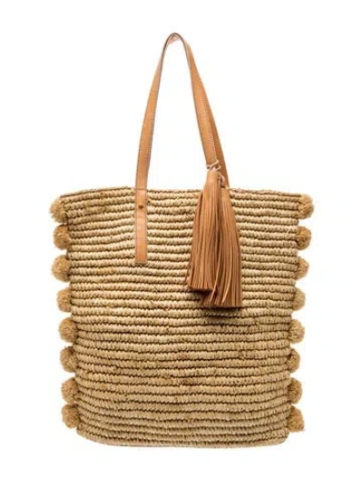 Pre-owned Loeffler Randall Raffia Tote In Neutral