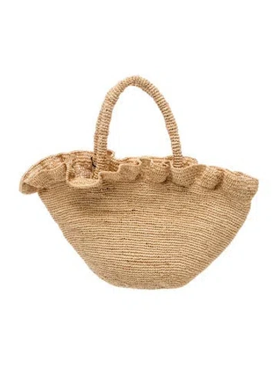 Pre-owned Loeffler Randall Raffia Tote W/ Tags In Neutrals