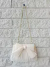 Loeffler Randall Rayne Pleated Bow Clutch In Pearl