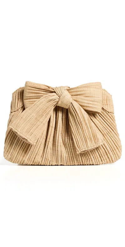 Loeffler Randall Rayne Pleated Bow Clutch Natural In Brown