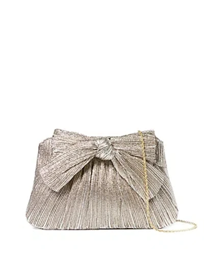 Loeffler Randall Rayne Small Pleated Bow Frame Clutch In Champagne/gold