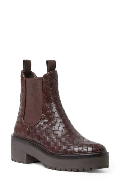 Loeffler Randall Reggie Woven Chelsea Boot In Burgundy