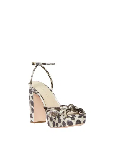 Loeffler Randall Rivka Knot Platform Sandal In Leopard In Black