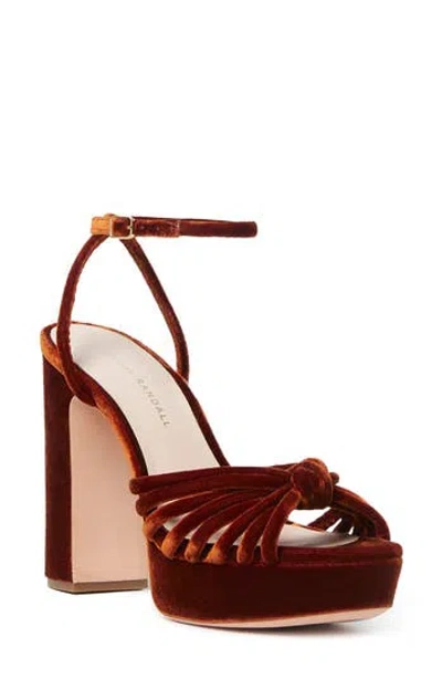 Loeffler Randall Rivka Knotted Velvet Platform Sandals In Brown