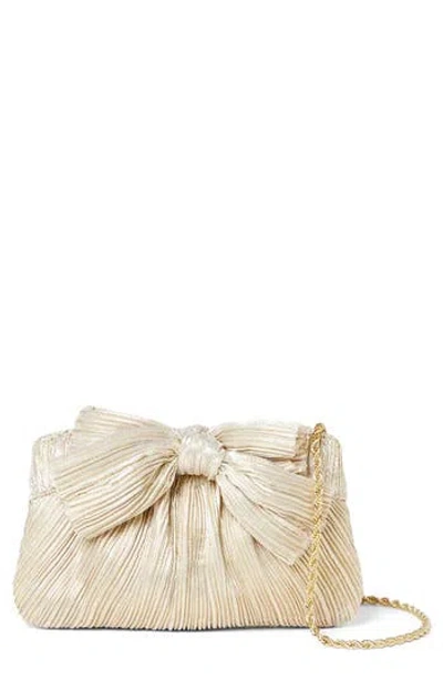 Loeffler Randall Rochelle Pleated Bow Clutch In Neutral