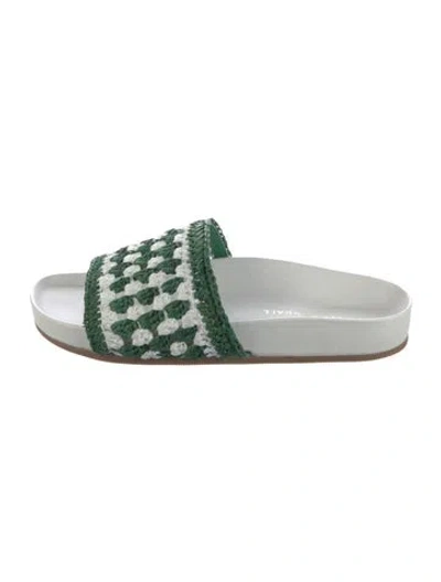 Pre-owned Loeffler Randall Rubber Printed Slides In Multi
