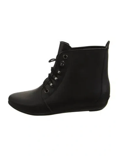 Pre-owned Loeffler Randall Rubber Rain Boots In Black