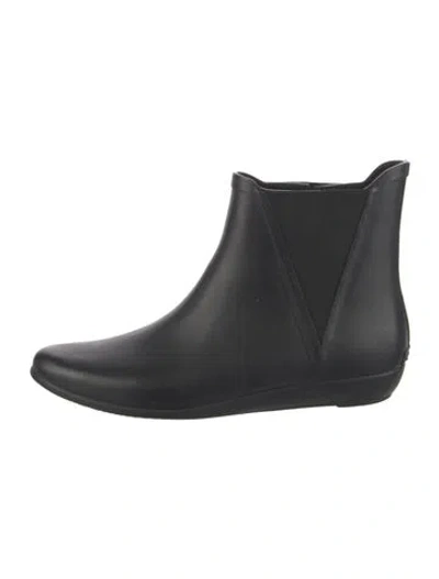 Pre-owned Loeffler Randall Rubber Rain Boots In Black