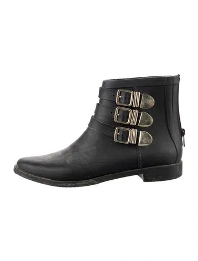 Pre-owned Loeffler Randall Rubber Rain Boots In Black