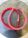 Loeffler Randall Sabine Scrunched Headband Set In Red & White