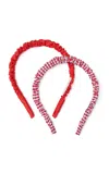 Loeffler Randall Sabine Scrunched Headband Set In Red