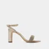 Loeffler Randall Elegant Rhinestone-embellished Medium Heel Sandals In Beige