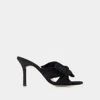 Loeffler Randall Claudia Pleated Skinny Heel Mule In Black In Black