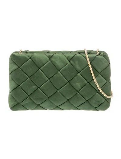 Pre-owned Loeffler Randall Satin Aviva Shoulder Bag In Green