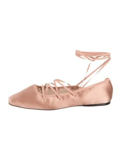 Pre-owned Loeffler Randall Satin Ballet Flats In Pink