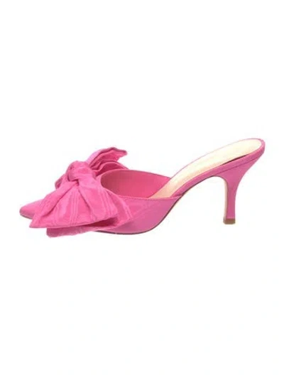 Pre-owned Loeffler Randall Satin Bow Accents Mules In Pink