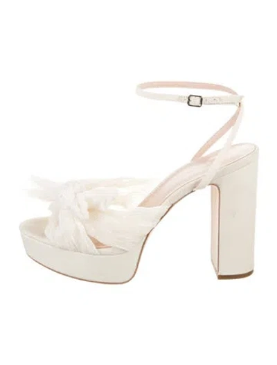 Pre-owned Loeffler Randall Satin Bow Accents Sandals In Neutral
