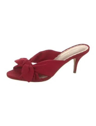 Pre-owned Loeffler Randall Satin Bow Accents Sandals In Red