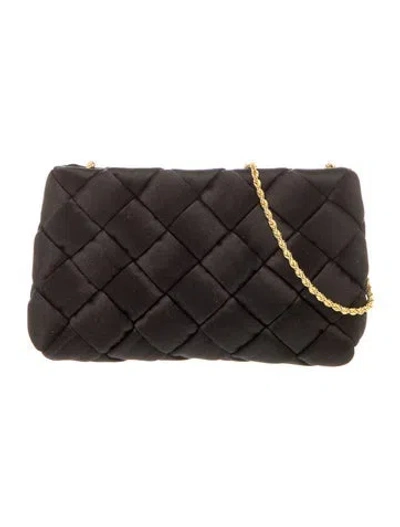 Pre-owned Loeffler Randall Satin Clutch In Black