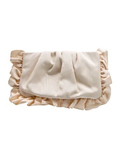 Pre-owned Loeffler Randall Satin Clutch In Neutral
