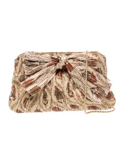 Pre-owned Loeffler Randall Satin Clutch In Neutrals