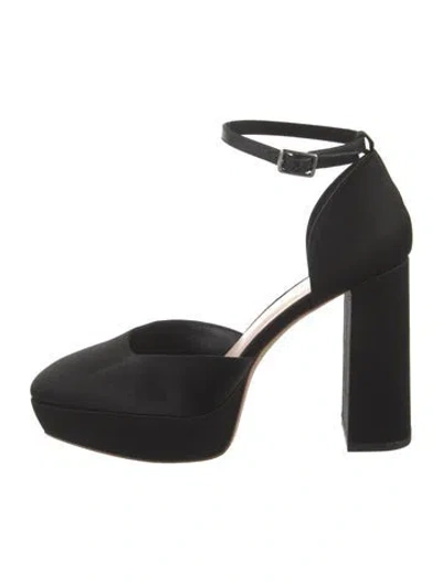 Pre-owned Loeffler Randall Satin D'orsay Pumps In Black