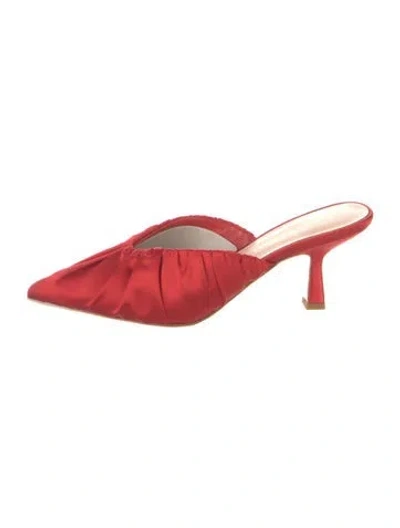 Pre-owned Loeffler Randall Satin Mules W/ Tags In Red