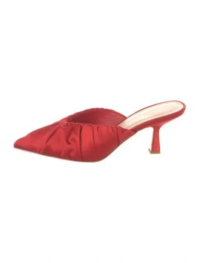 Pre-owned Loeffler Randall Satin Mules W/ Tags In Red