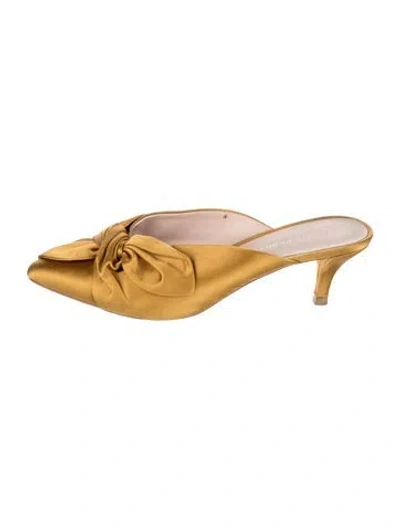 Pre-owned Loeffler Randall Satin Mules In Yellow