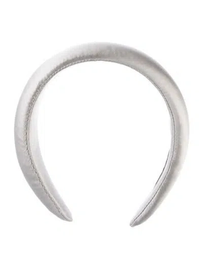 Pre-owned Loeffler Randall Satin Puffy Headband W/tags In White