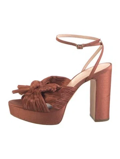 Pre-owned Loeffler Randall Satin Sandals In Orange
