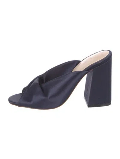 Pre-owned Loeffler Randall Satin Slides In Blue