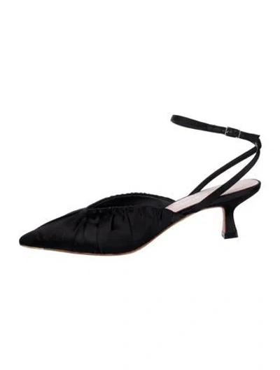 Pre-owned Loeffler Randall Satin Slingback Pumps In Blue