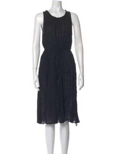 Pre-owned Loeffler Randall Scoop Neck Long Dress In Black