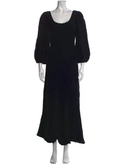 Pre-owned Loeffler Randall Scoop Neck Long Dress In Black