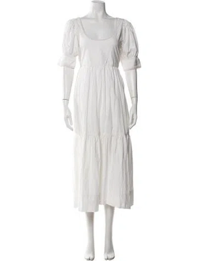Pre-owned Loeffler Randall Scoop Neck Long Dress In Neutrals