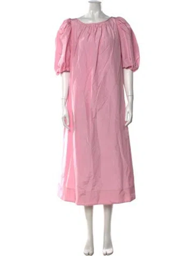 Pre-owned Loeffler Randall Scoop Neck Long Dress In Pink